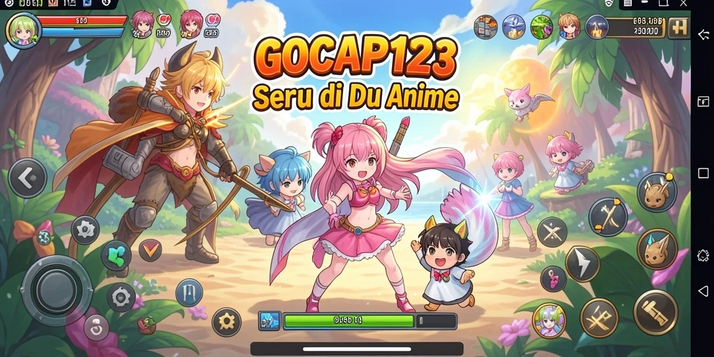 Tampilan gameplay GOCAP123 yang penuh aksi di dunia Anime.