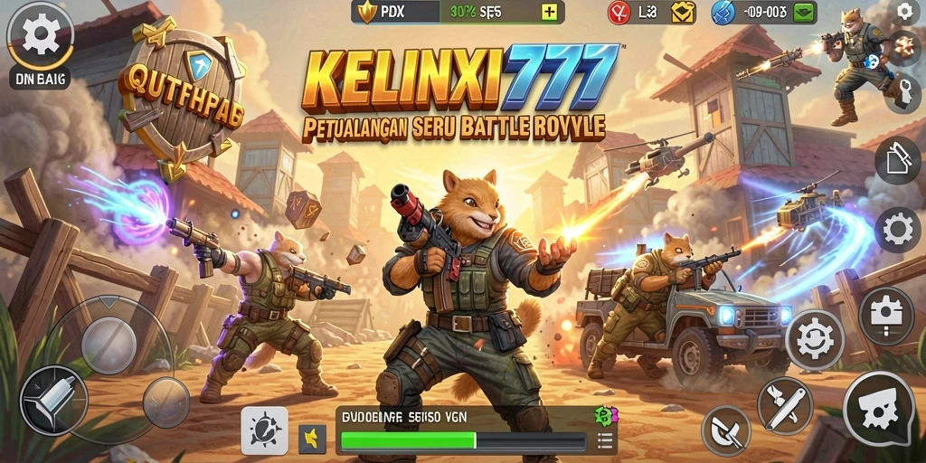 Tampilan gameplay KELINCI777 yang intens dalam pertempuran Battle Royale.