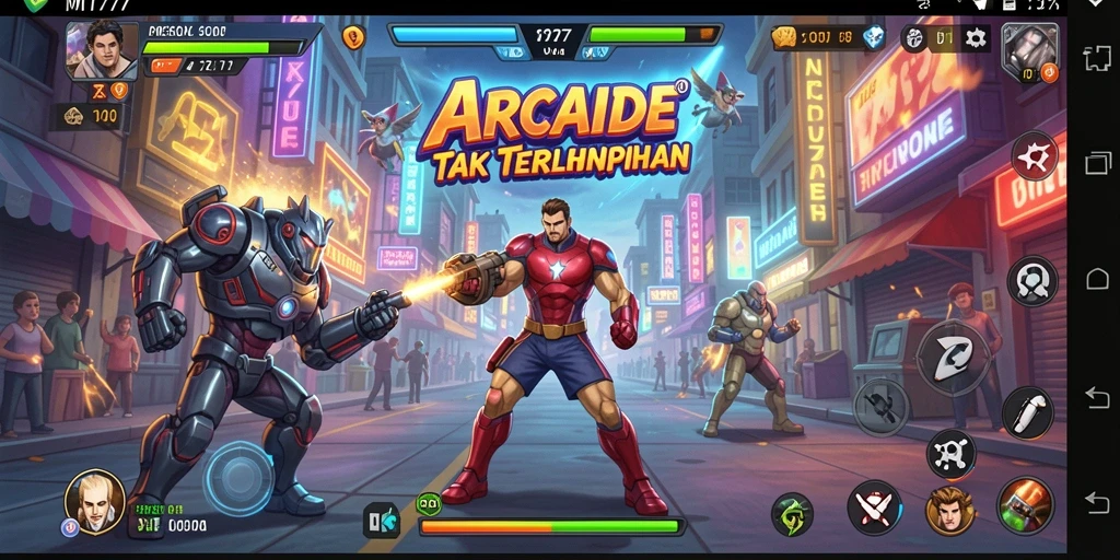 Tampilan gameplay seru di MT777 dengan aksi Arcade mendebarkan.