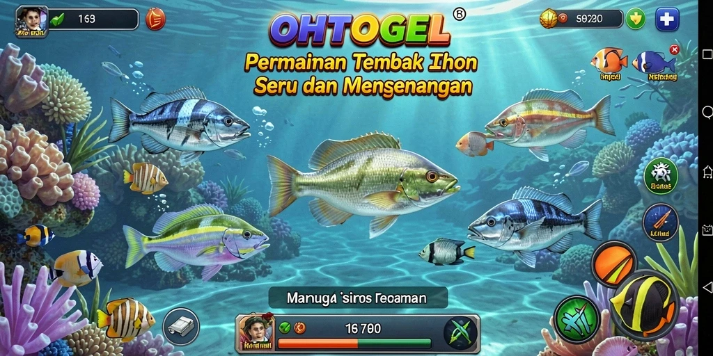 Tampilan gameplay seru OHTOGEL saat menembak ikan.