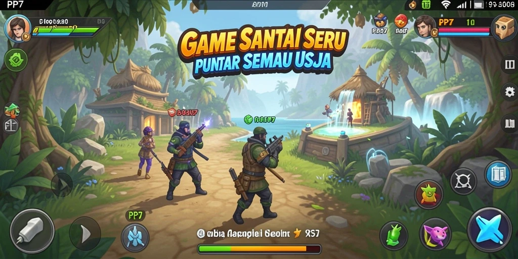 Screenshot gameplay PP7 yang seru dan penuh warna.