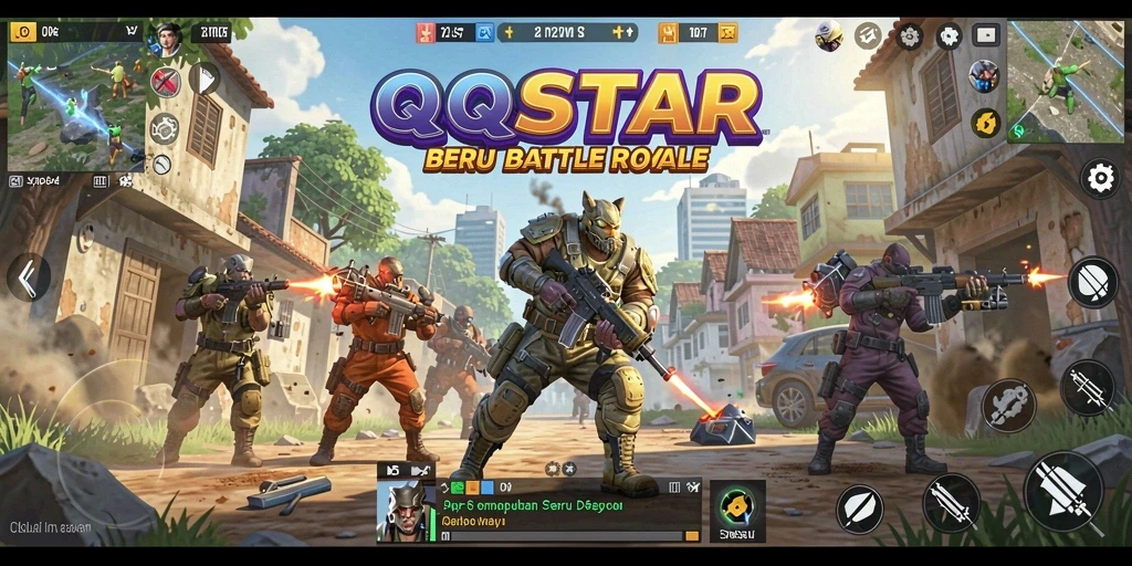 Gamer bersaing dalam pertempuran intens di lingkungan pulau yang menantang.