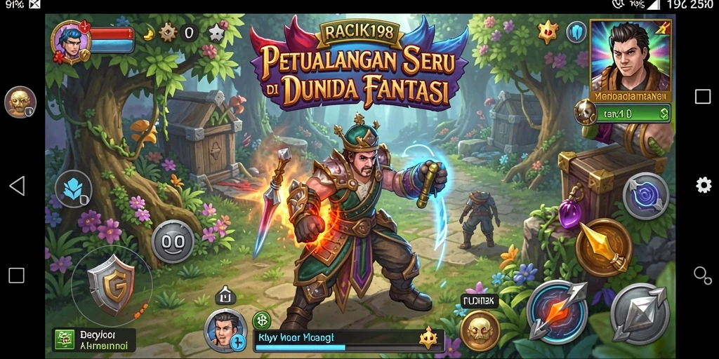 Screenshot gameplay RACIK198 menampilkan petualangan yang mendebarkan dan dunia fantastis.