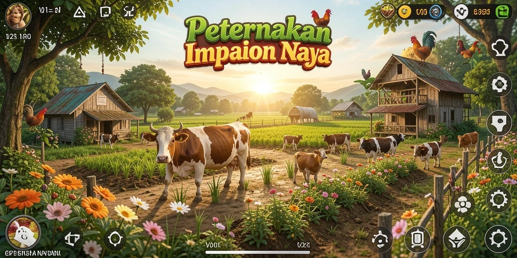 Gameplay menarik dalam V21 dengan berbagai aktivitas berkebun.